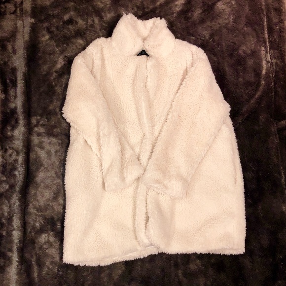 White teddy bear coat - Picture 2 of 3